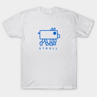 Minimalist, geometric design of a cute weird pig in blue ink T-Shirt